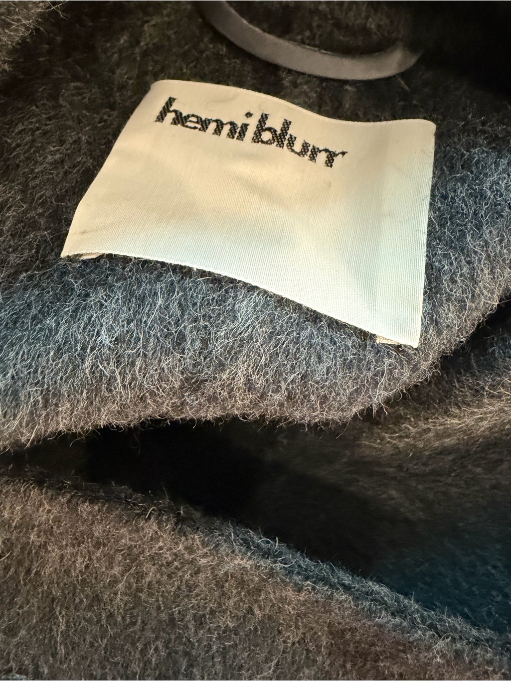 Hemi Blurr 100% Wool Dark Gray Belted Trench One Size Fits All/Free Size Nwt — image 6 of 8